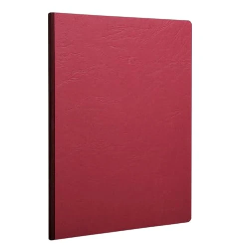 Offerta a tempo: Clairefontaine 791462C collezione Age Bag taccuino cucito con dorso in tela rosso - A4 21x29,7 cm - 192 pagine a righe - Carta Bianca 90 g - Copertina in carta Lustrée a grana grossa effetto cuoio - 35% da 20.68 € a 13.51 €