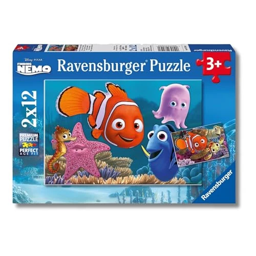 Ravensburger - 07556 - Puzzle Enfant Classique -Le Monde de Nemo - 2 x 12 Pièces