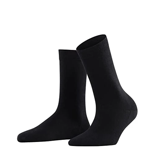 FALKE Softmerino W So lana cotone tinta unita 1 paio, Calzini Donna, Nero Black 3009, 35-36