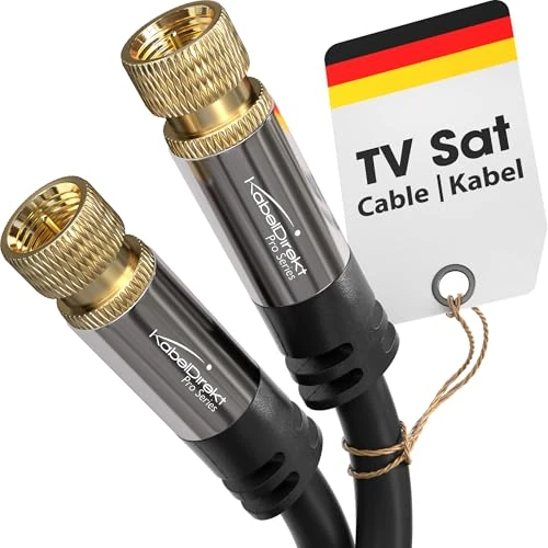 Oferta limitada: KabelDirekt – Cable Satélite, Antena TV, Coaxial – 5m – Cable TV 4K con conector F de metal – Disponible en 0,5-30m (para radio/TV, DVB-T, DVB-C, DVB-S/DVB-S2, internet, negro) de 10.99 EUR a 10.99 EUR (ahorro 0%)