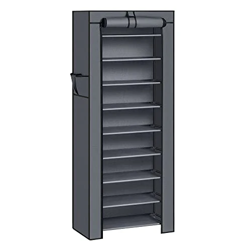 Limited-time offer: SONGMICS 10 Tier Shoe Rack Cabinet for up to 27 Pairs of Shoes Free Standing Storage Organizer 58 x 28 x 160cm Grey RXJ10G from 19.99 GBP to 16.99 GBP (save 15%)