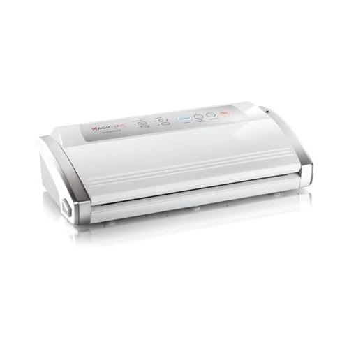 Offerta a tempo: Magic Vac, Dinamika, Macchina Sottovuoto Alimenti Multifunzione Professionale, per Sacchetti Sottovuoto, Contenitori e Marinatura, con Kit Sottovuoto Alimenti, Brevettata, Silver White - 0.00% da 110.49 € a 110.49 €