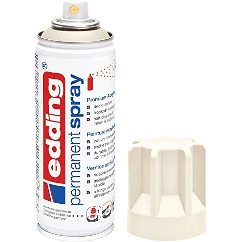 Zeitlich begrenztes Angebot: edding 5200 Permanent Spray - cremeweiß matt - 200 ml - Acryllack zum Lackieren und Dekorieren von Glas, Metall, Holz, Keramik, Kunststoff, Leinwand - Lackspray, Acrylspray, Farbspray von 11.79 € auf 8.49 € (28% Rabatt)