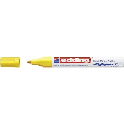 Tijdelijke aanbieding: edding 750 glanslakmarker - geel - 1 verfstift - ronde punt 2-4 mm - verfpen voor glas, stenen, hout, plastic, papier - waterproof, hoge dekking van 6.99 € naar 6.99 € (0.00% korting)