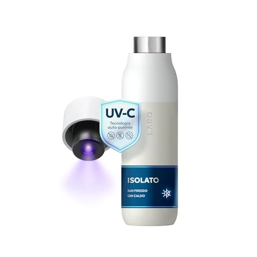Zeitlich begrenztes Angebot: LARQ Bottle PureVis 500ml - Selbstreinigende Edelstahl-Trinkflasche mit UV-C Reinigung | Hält Getränke kalt und heiß | BPA-frei, auslaufsicher & wiederverwendbar | 2 Jahre Garantie, Granite White von 98.90 € auf 98.90 € (0.00%