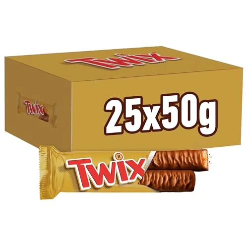 Begrenztes Angebot: Twix Schokoladen-Riegel 25 x (2x 25g) Karton von 18.26 EUR auf 18.26 EUR (Rabatt 0%)