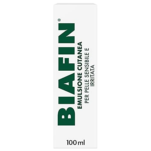 Offerta a tempo: Biafin Emulsione Cutanea Idratante Lenitiva, Crema scottature, irritazioni e sfregamenti, Crema pelle sensibile e irritata, Pomata scottature ideale anche per tatuaggi e problemi cutanei, 100 ml - 5% da 9.48 € a 9.00 €