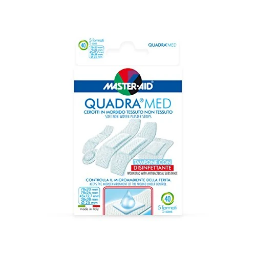 Master Aid Quadra Med Strip 40 Pezzi, 5 Formati - 1 Prodotto
