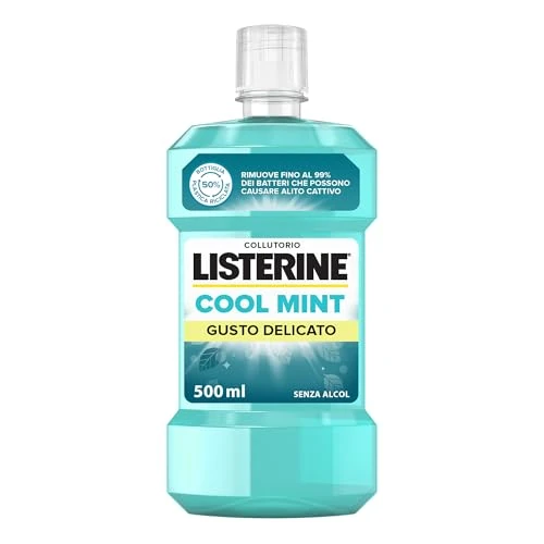 Offerta a tempo: LISTERINE Cool Mint, Collutorio 0% alcol al gusto Menta a base di Oli Essenziali Antibatterici di Menta — 7% da 3,21 € a 2,98 €