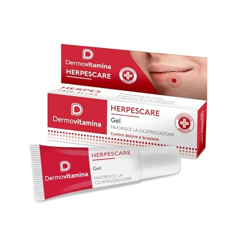 Dermovitamina Herpescare Gel 8 ml - Crema Herpes Labiale - Balsamo Gel Protettivo contro Dolore e Bruciore da Herpes - Rigenera e Protegge - Favorisce la Cicatrizzazione - 8ml