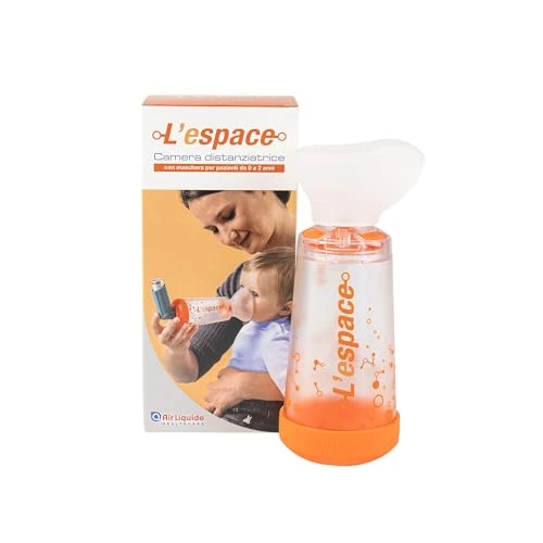 Offerta a tempo: Air Liquide Healthcare, L'ESPACE, Camera Distanziatrice con Maschera Infant, per Neonati da 0 a 2 Anni, Distanziatore per Inalatori, Adatto al Trattamento dell'Asma, Compatibilità Universale - 29% da 39.10 € a 27.91 €