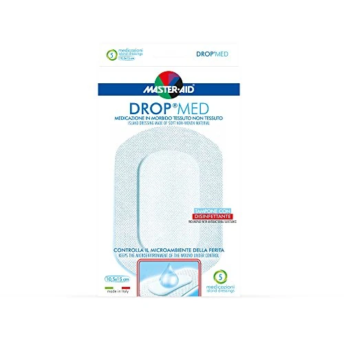 Limitiertes Angebot: MASTER AID Drop Med, Weiß/Blau, 10,5 x 15 cm, 5 Stück von 9.63 EUR auf 9.20 EUR (Spare 4%)