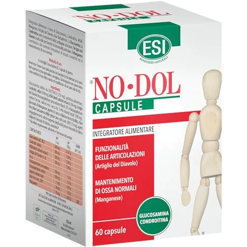 NODOL Cápsulas 60 naturcaps | Glucosamina, Condroitina, MSM, Harpagofito y Aloe Vera | Complemento alimenticio para cuidado articular | Sin gluten, lactosa ni OGM | ESI
