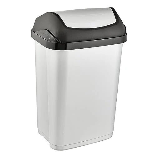 Limited-time offer: keeeper Waste Bin with Swing Lid, 25 Litre, Swantje, Silver from 19.40 GBP to 19.40 GBP (save 0%)