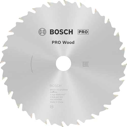 Bosch 1x Lama per sega circolare PRO Wood a filo per seghe portatili (per Legno tenero, Legno duro, Ø mm, Professional Accessorio Sega circolare portatile)