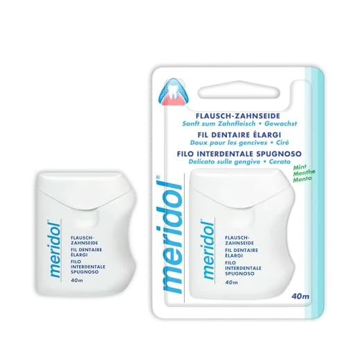 Offerta a tempo: meridol Filo Interdentale Spugnoso Cerato 1 Pezzo, 40 Metri I Delicato Sulle Gengive I Gusto Menta Fresca I Pulizia Delicata I Aiuta a prevenire le carie e problemi gengivali - 45% da 5.65 € a 3.11 €
