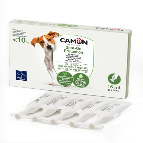 Oferta limitada: Camon | Spot-On Protection para Perros (0-10 kg), 5 ampollas de 3 ml con Aceite de nim, Natural y eficaz de 20.14 € a 20.14 € (ahorro 0.00%)