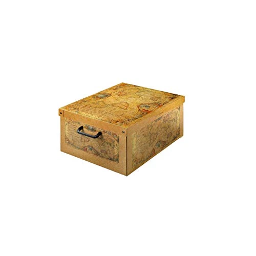 Oferta limitada: Caja organizadora de almacenamiento ropa, para almacenaje decorativa en carton, 25x35x17,5 cm, para armario, baul, zapatos, calcetines, juguetes, regalo, con tapa, MAPA de 6.90 EUR a 6.90 EUR (ahorro 0%)