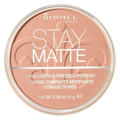 Rimmel London Cipria Compatta Stay Matte - Polvere Opacizzante a Lunga Tenuta per Pelli Grasse e Miste - Cashmere - 14 g