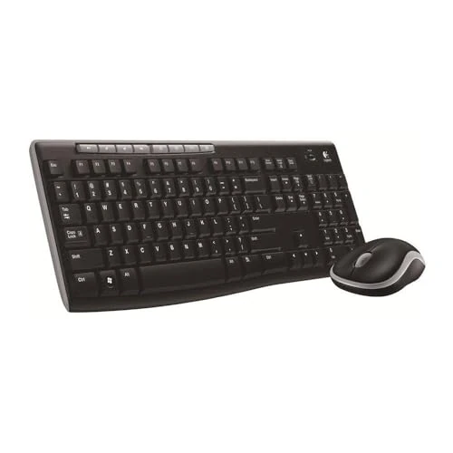 Logitech MK270 Bezprzewodowy Zestaw Klawiatura i Mysz dla Windows, 2,4 GHz, Kompaktowa Myszka, 8 multimedialnych klawiszy skrótowych, bateria 2 lata, dla PC, Laptop, QWERTY układ US Intl - Czarny