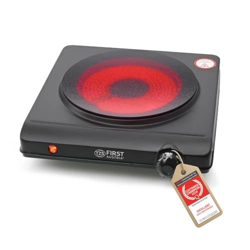 Oferta limitada: TZS First Austria - Placa de cocción vitrocerámica infrarroja TODOS los tipos de ollas 1250W - Mini hornillo eléctrico individual para mudanza, camping y hogar - Regulación continua y luz indicadora de 44.95 € a 44.95 € (ahorro 0.00%)