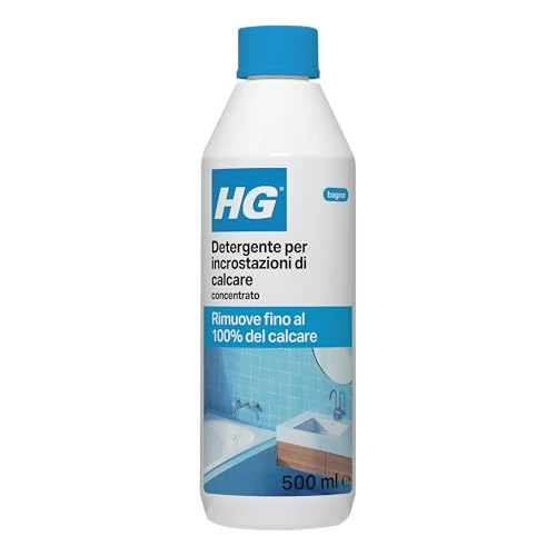 Offerta a tempo: HG Detergente Professionale per Incrostazioni di Calcare - Liquido Anticalcare Concentrato per Bagno, Deterge Rubinetti, WC, Vasche e Docce, 500 ml - 0.00% da 8.99 € a 8.99 €