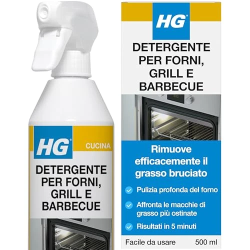 Offerta a tempo: HG Detergente per Forni, Grill e Barbecue, Rimuove Velocemente Cibo Grasso e Bruciato da Cucina e Spazi Esterni (500 ml) - 138050108 - 0.00% da 9.99 € a 9.99 €