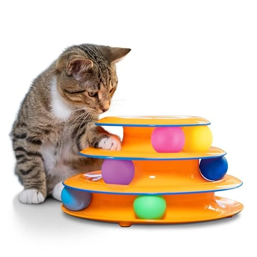 Offerta a tempo: Petstages Tower of Tracks - gioco interattivo per gatti con pista a 3 livelli - 13% da 19.99 € a 17.41 €