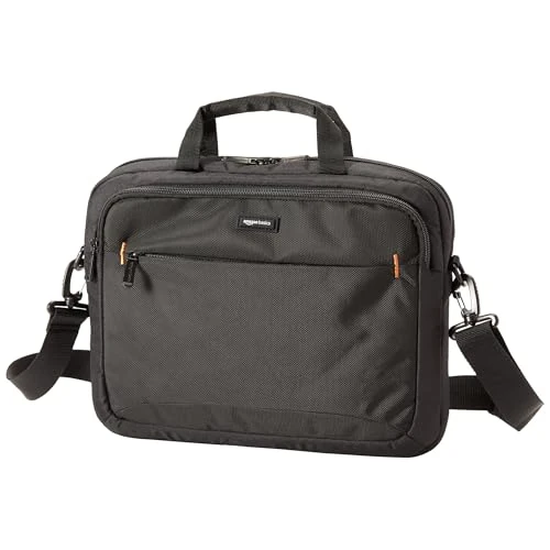 Offerta a tempo: Amazon Basics Borsa compatta a tracolla per laptop con tasche portaoggetti per accessori, custodia da trasporto, 14 pollici - 35,6 cm, 1 unità, confezione da 1, Nero - 22% da 26.91 € a 20.98 €