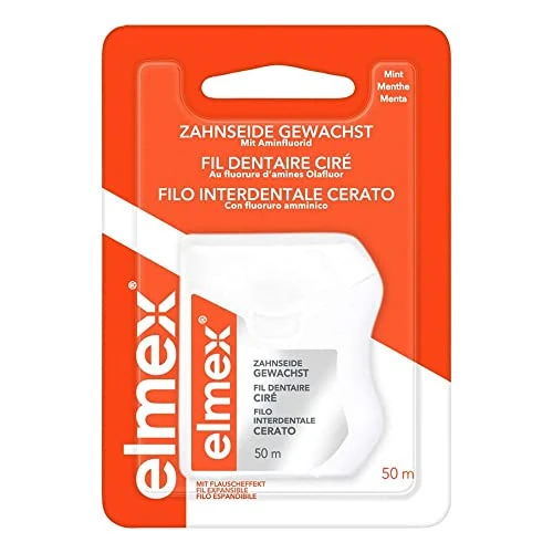 Elmex 159909 Dental Floss, Waxed, Pack of 1