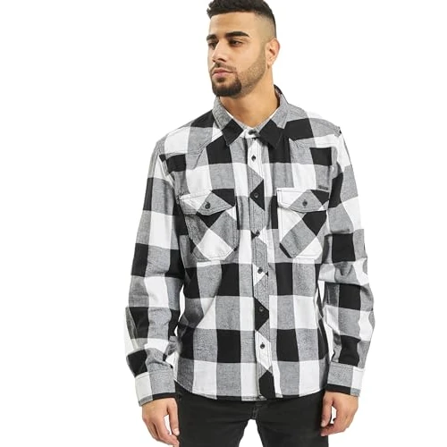 Limited-time offer: Brandit Check Shirt Long Sleeve, color: white/blac, size: M from 29.99 GBP to 29.99 GBP (save 0%)