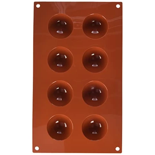 silikomart | SF004 Molde de silicona para Monoporciones SEMISFERA, antiadherente, 8 cavidades, Pack de 1 Molde para tartas, Ø 50 h 25 mm, Made in Italy