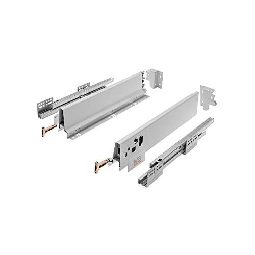 Offerta a tempo: GTV - Sistema di Cassetti Modern Box, Set Guide Scorrevoli per Cassetti, Set di Cassetti, Portata fino a 40 kg, Sincronizzazione del Percorso Delle Guide, L=400mm H=83 mm, Grigio - 0.00% da 21.52 € a 21.52 €
