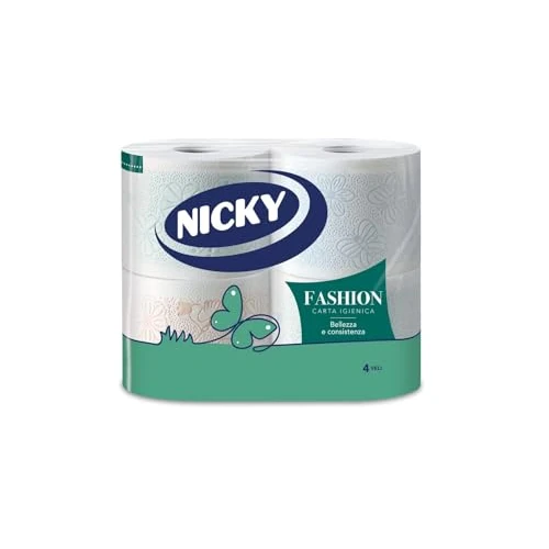Offerta a tempo: Nicky Fashion - 4 Rotoli di Carta Igienica a 4 Veli - 24% da 3.29 € a 2.49 €
