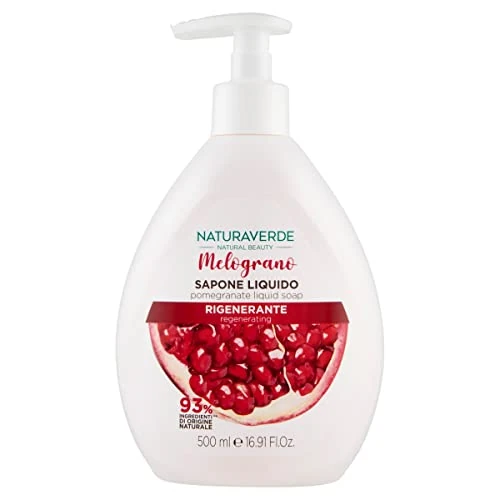 Offerta a tempo: Naturaverde | Natural Beauty - Sapone Liquido Melograno, Sapone Mani Detergente e Rigenerante, Ingredienti di Origine Naturale, 500ml - 30% da 1.69 € a 1.19 €