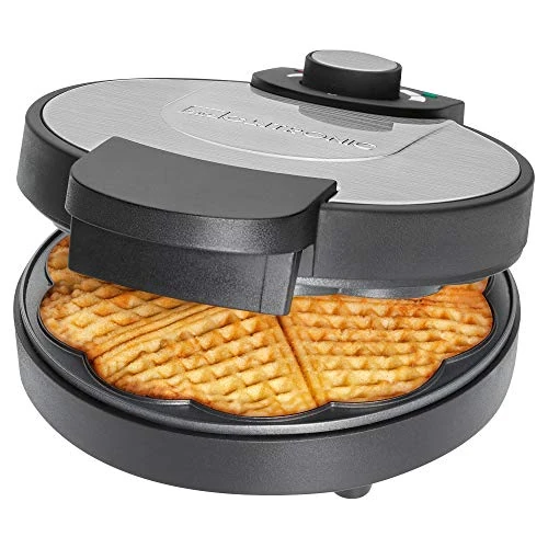 Clatronic WA 3492 waffle iron, electric waffle maker, waffle maker, waffle iron for classic heart waffles, large non-stick baking pan (18cm), 1000 watts, stainless steel