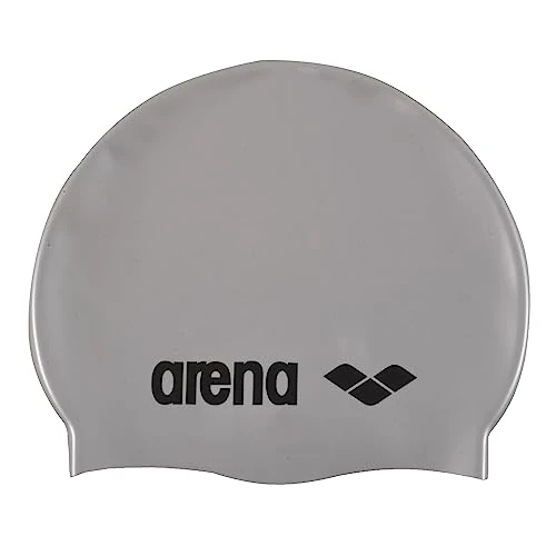 ARENA Unisex Classic Silicone JR Swimming Cap Silver/Black One Size