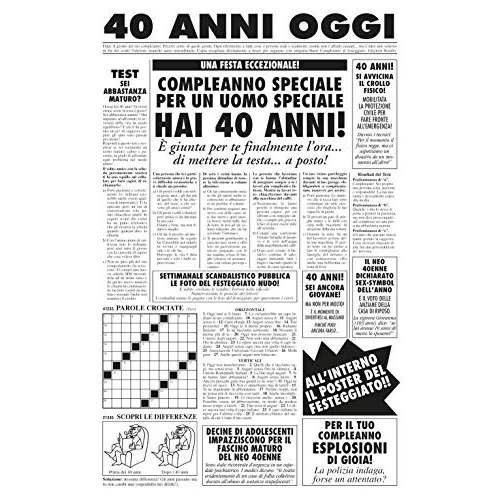 Offerta a tempo: Bombo Biglietto Auguri Giornale Compleanno 40 Anni Amico - 0.00% da 10.90 € a 10.90 €