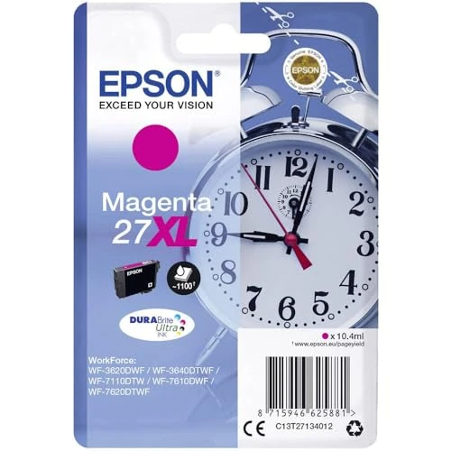 Epson 27 Serie Sveglia, Cartuccia Originale Getto d'Inchiostro DURABrite Ultra, Formato XL, Magenta
