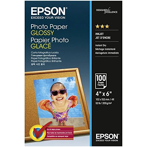 Limited-time offer: Epson C13S042548 Glossy Photo Paper (Pack of 100), White, 10 x 15 cm from 13.49 £ to 13.49 £ (save 0.00%)
