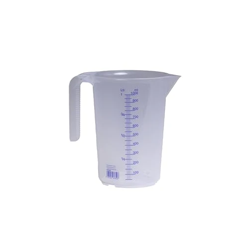 Tijdelijke aanbieding: hünersdorff Maatbeker 1 l | polypropyleen (PP) | onbreekbaar en vaatwasmachinebestendig | open handvat | blauwe schaal, transparant + blauw van 11.19 € naar 11.19 € (0.00% korting)