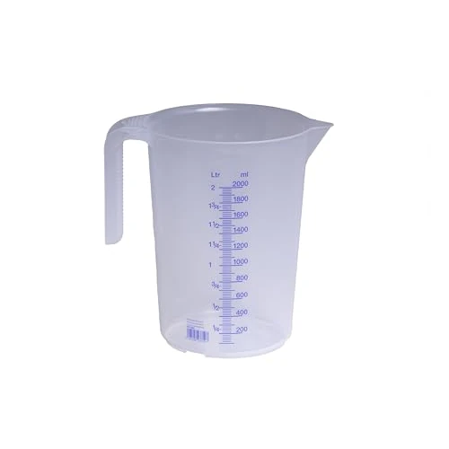 Limited offer: Hunersdorff 937500 Graduated can 2,000 ml, PP, with 2 Scales Closed Handle, Transparent and Stackable from 13.73 EUR to 4.60 EUR (save 66%)