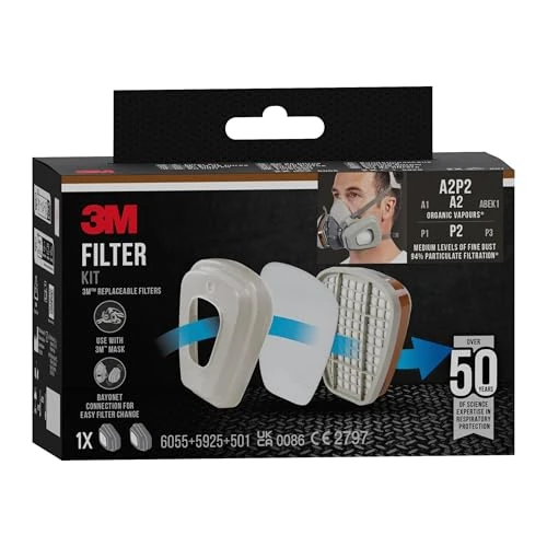 Limited-time offer: 3M Spray Paint Filters 6002 CR, A2P2, 1 Kit, White from 34.65 GBP to 34.65 GBP (save 0%)