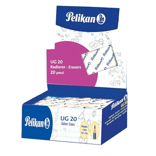 Limited offer: Pelikan UG 20 White Bread Eraser Erasers Suitable for Technical Drawing Artistic and School Drawing for Charcoal and Graphite, Pack of 20 from 15.31 EUR to 15.31 EUR (save 0%)