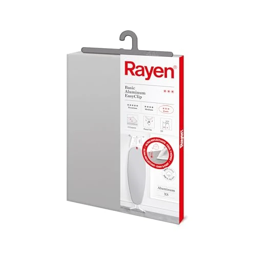 Rayen | Rivestimento universale per asse da stiro | Fodera da stiro EasyClip Fit | 2 strati: 100% schiuma di cotone e tessuto | Qualità in alluminio | Gamma base | Dimensioni: 115 x 38 cm | Grigio
