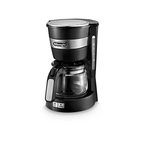 De'Longhi Active Line Drip Filter Coffee Machine, Stainless Steel, Keep warm & anti-drip function, 0.65 Litres, ICM14011.BK, Black