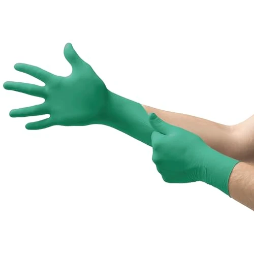 Offerta a tempo: Ansell TouchNTuff 92-600 Guanti Monouso in Nitrile, Senza Polvere, Alta Resistenza Chimica e Meccanica, Protezione degli Alimenti, Usi Professionali e Industriali, Verde, Taglia S (100 Guanti) - 15% da 19.95 € a 16.89 €