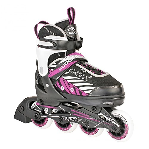 Hudora Kinderinliner MIA - Patines en línea, Color Negro/Pink, Talla L