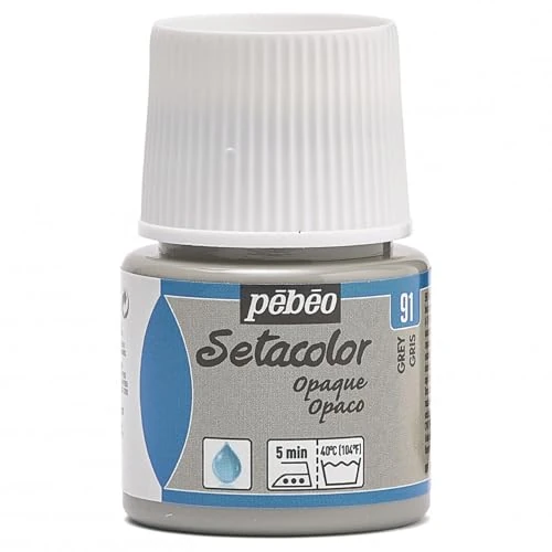 PEBEO Setacolor Opaque Fabric Paint 45-Milliliter Bottle, Grey,Grey, 295-091