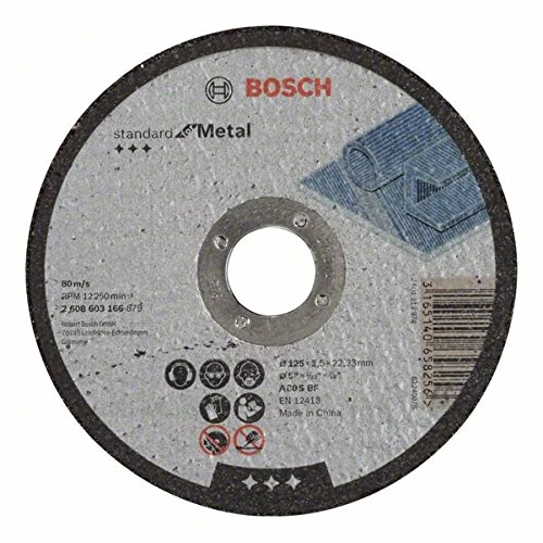 Bosch 1x Disque à tronçonner PRO Metal Longlife pour petite meuleuse angulaire et alésage 22,23 mm (pour Acier, Ø 125 mm, Professional Accessoire Petite meuleuse angulaire)